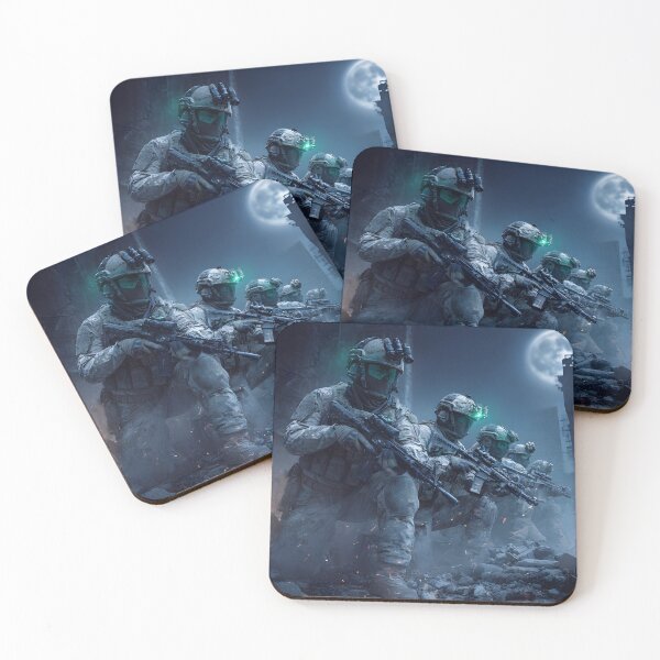 Item preview, Night Ops Special Forces Squad with Glowing Green NVGs in Rubble Art designed and sold by MouradStudio.