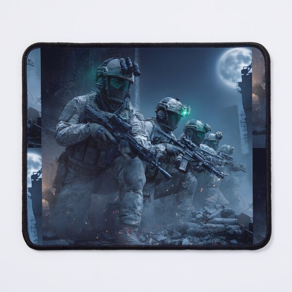Item preview, Night Ops Special Forces Squad with Glowing Green NVGs in Rubble Art designed and sold by MouradStudio.