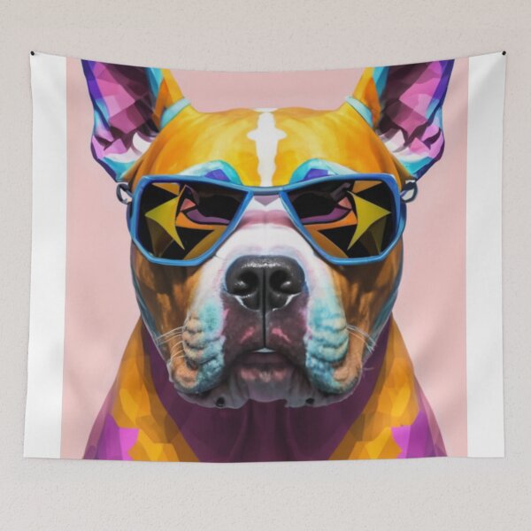Item preview, Colorful Bulldog – Pop Art Dog with Glasses designed and sold by Izabela Włodarczyk.