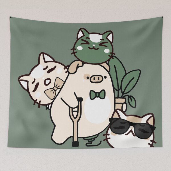Item preview, Pig with Axillary Crutch, Prosthetic and Cat Friends designed and sold by Kanniax.