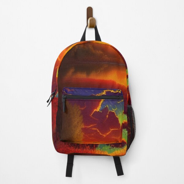 Item preview, Fiery sunlit sky over a still lake in intense, surreal colors and a magical atmosphere designed and sold by FotoworldEdel.