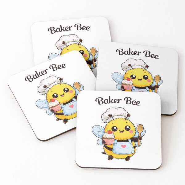 Item preview, Baker Bee Cute Bee Design | Kawaii Baking Lover Gift | Bee with Cupcake Illustration designed and sold by PurpleJelly.