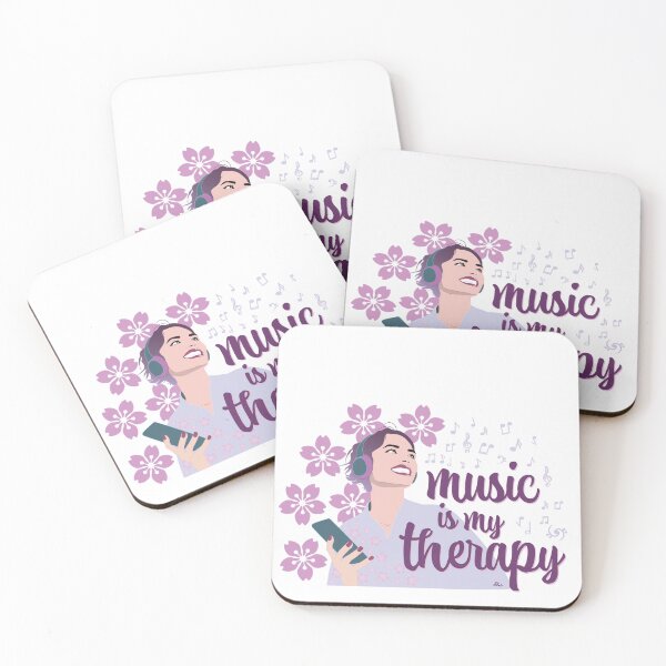 Item preview, Music Is My Therapy – Joyful Girl with Headphones Enjoying Music designed and sold by covetedcove.