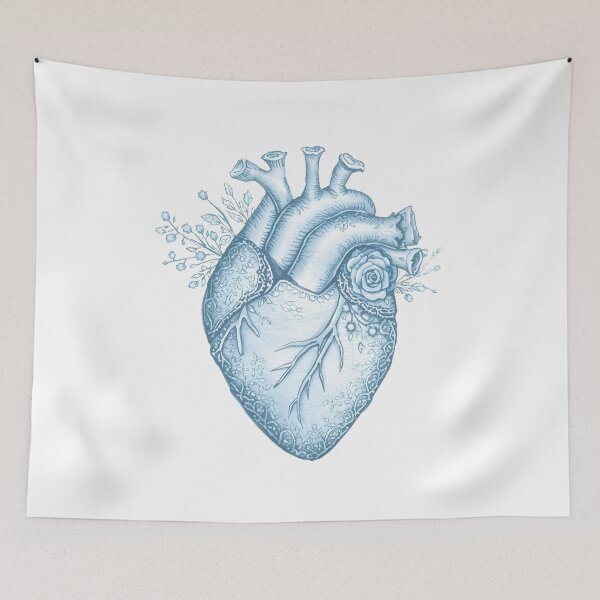 Item preview,  Blue anatomy, flowers and heart designed and sold by uunaa.