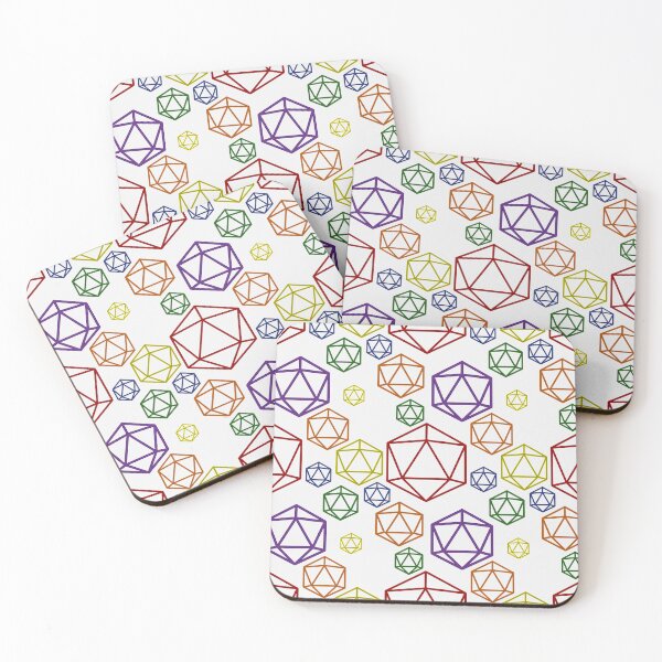 Item preview, Rainbow Abstract d20 Hex Pattern on White designed and sold by TackyTime.