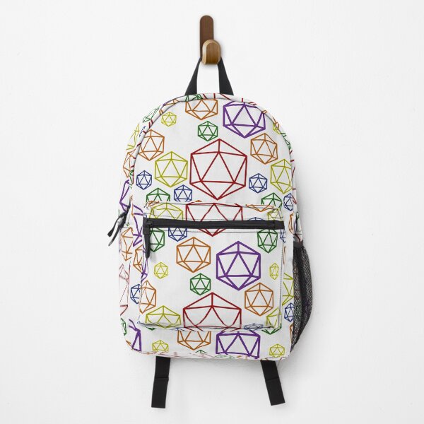 Item preview, Rainbow Abstract d20 Hex Pattern on White designed and sold by TackyTime.
