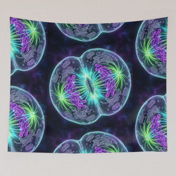 Item preview, Epic Neon Cell Mitosis: Chromatin, Spindle, and Organelle Division Scientific Art designed and sold by MouradStudio.