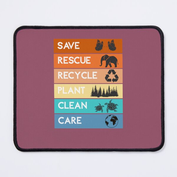 Item preview, Earth Day Message – Save Rescue Recycle Plant Clean Care designed and sold by LuveraxArt.