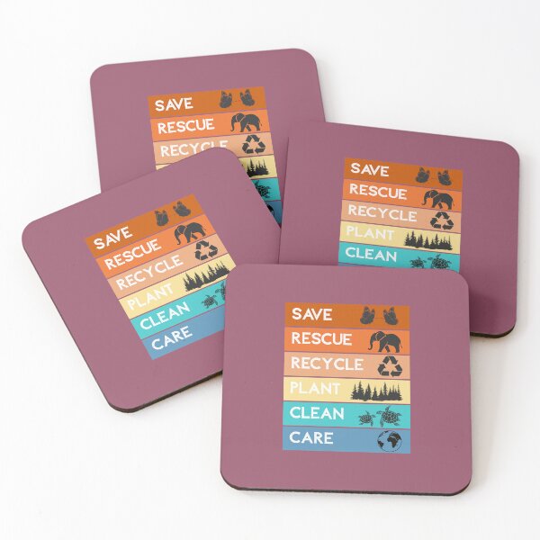 Item preview, Earth Day Message – Save Rescue Recycle Plant Clean Care designed and sold by LuveraxArt.