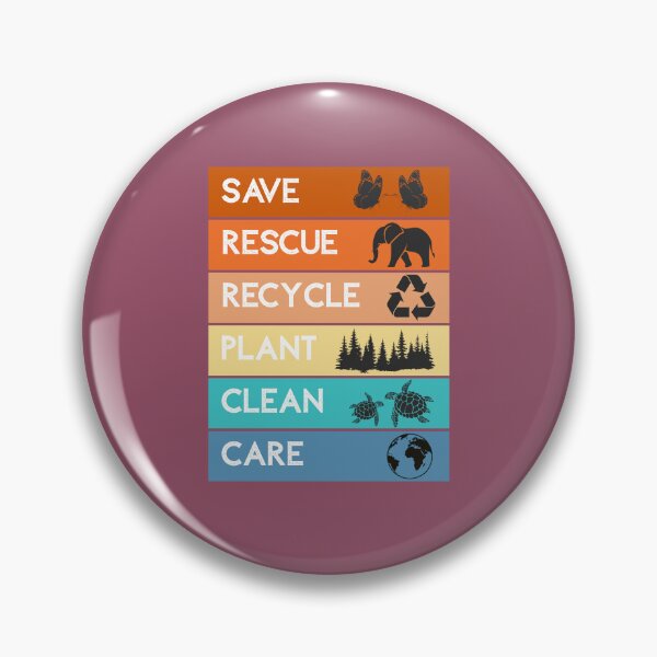 Item preview, Earth Day Message – Save Rescue Recycle Plant Clean Care designed and sold by LuveraxArt.