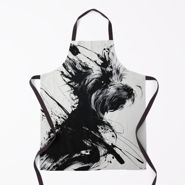 Item preview, Abstract Black and White Yorkshire Terrier Dog Portrait designed and sold by lautir.