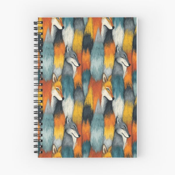 Item preview, Wolf and Fox Faces Faux Fur Seamless Pattern designed and sold by Piotrek0001.