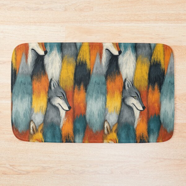 Item preview, Wolf and Fox Faces Faux Fur Seamless Pattern designed and sold by Piotrek0001.