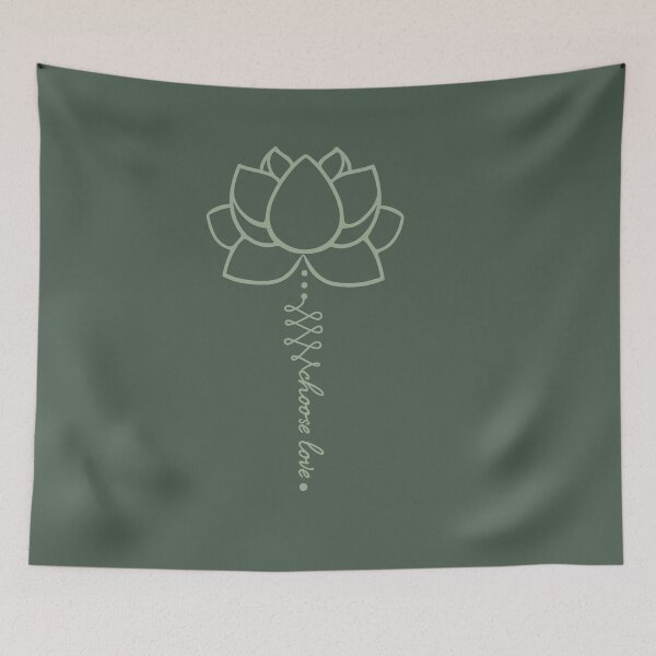Item preview, Sage Green Lotus Flower Choose Love – Minimalist Zen Line Art designed and sold by YogaMEHappy.