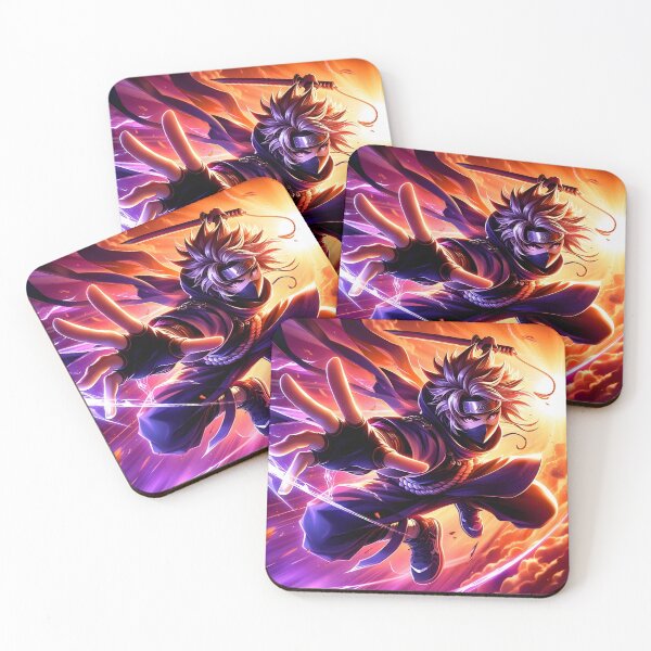 Item preview, Intensity Unbound: Arcane Ninja in Explosive Orange Sky Painting designed and sold by MouradStudio.