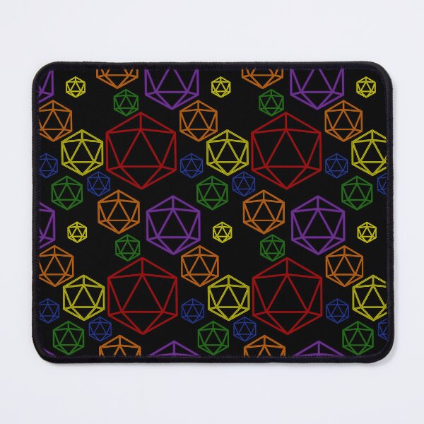 Item preview, Rainbow Abstract d20 Hex Pattern on Black designed and sold by TackyTime.