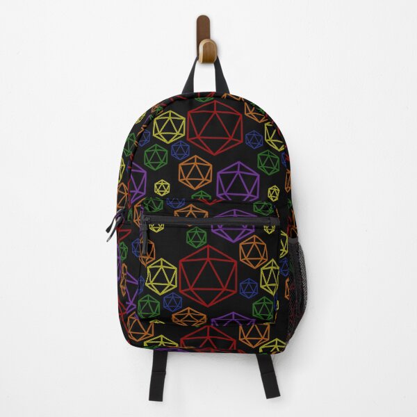 Item preview, Rainbow Abstract d20 Hex Pattern on Black designed and sold by TackyTime.