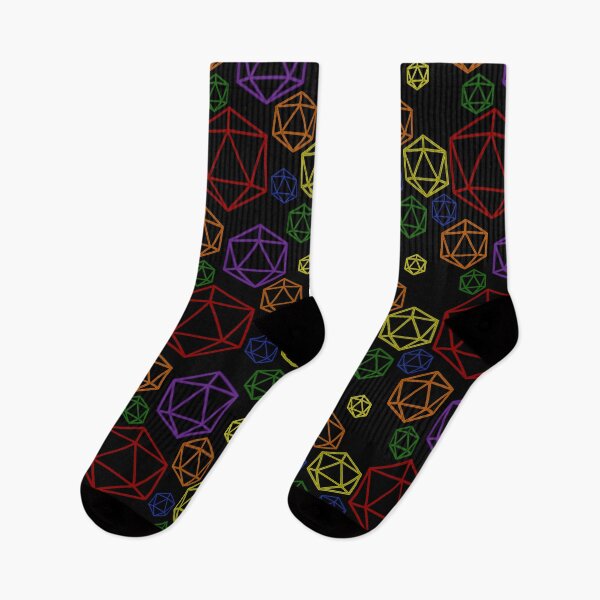 Item preview, Rainbow Abstract d20 Hex Pattern on Black designed and sold by TackyTime.