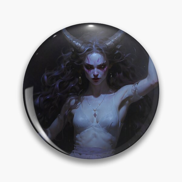Item preview, Dark Goddess Lilith with Demon Horns Portrait designed and sold by DarkHolyQueen.
