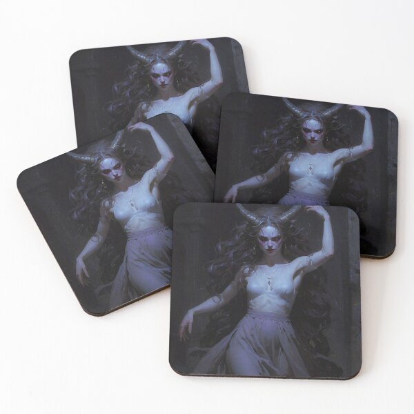 Item preview, Dark Goddess Lilith with Demon Horns Portrait designed and sold by DarkHolyQueen.