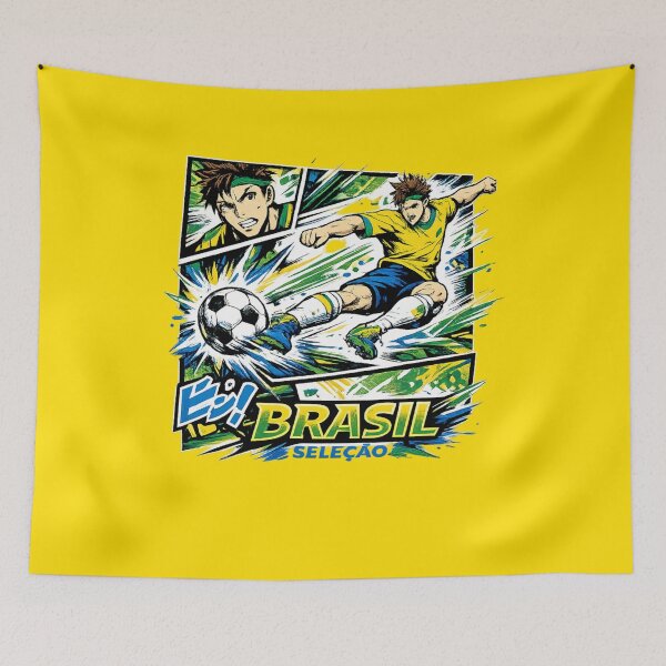 Item preview, Brazil Soccer Manga Kick Graphic | Brasil Seleção Streetwear Football Anime Design designed and sold by JonelCrafts.