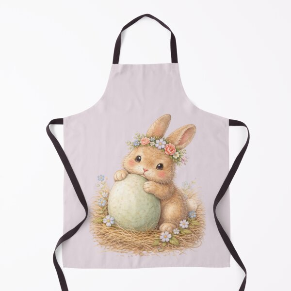 Item preview, Floral Bunny with Easter Egg – Cute Pastel Watercolour Art designed and sold by inspired-works.