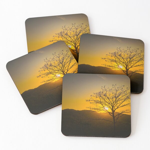 Item preview, Golden Sunset Tree Silhouette Over Hills | clicked by: RAMEN SAHA designed and sold by RawmenX.