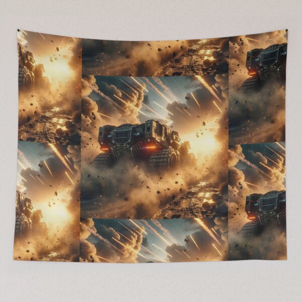 Item preview, Dynamic Armored Beast Fight for Survival Under Catastrophic Sky Illustration designed and sold by MouradStudio.