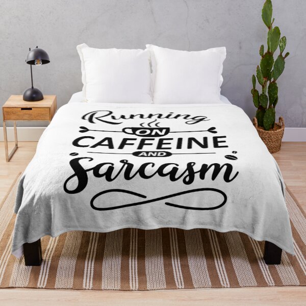 Item preview, Running on Caffeine and Sarcasm Typography Design | Funny Coffee Lover Quote | Sarcastic Humor Gift | Barista Humor Art designed and sold by PnrArtDesign.