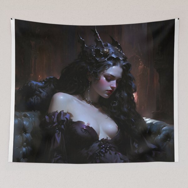 Item preview, Melancholic Gothic Princess in Purple Silk Dress designed and sold by DarkHolyQueen.