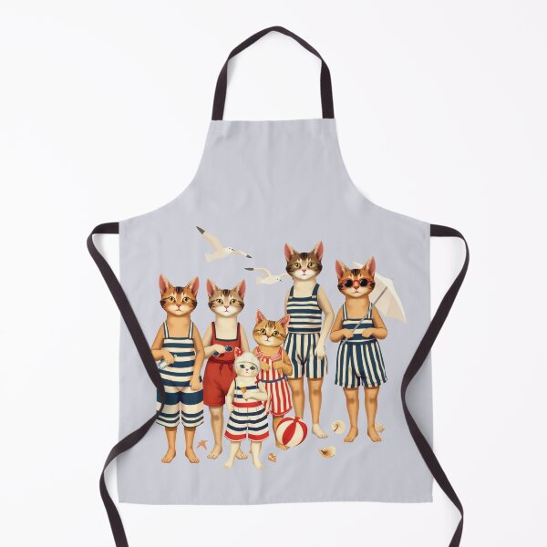 Item preview, Anthropomorphic Cat Family on a Beach | Summer Vacation designed and sold by UnhingedBird.