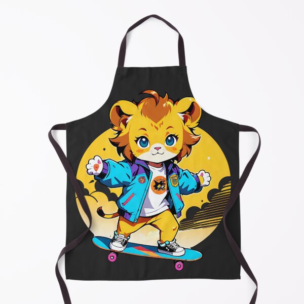 Item preview, Cartoon lion character riding skateboard happily. designed and sold by MissYouONLY.