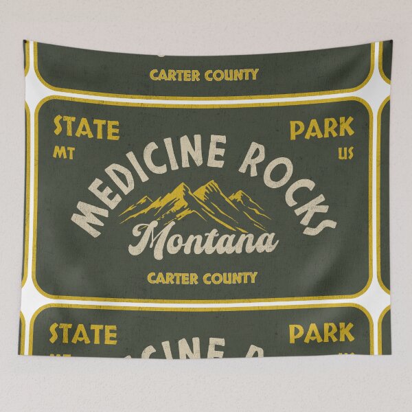 Item preview, Medicine Rocks State Park, Carter County, Montana, badge design designed and sold by Wanderful-roads.
