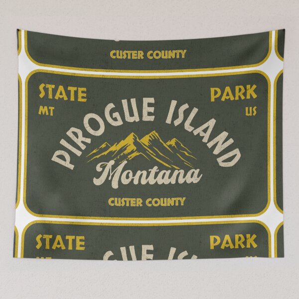 Item preview, Pirogue Island State Park, Custer County, Montana, badge design designed and sold by Wanderful-roads.