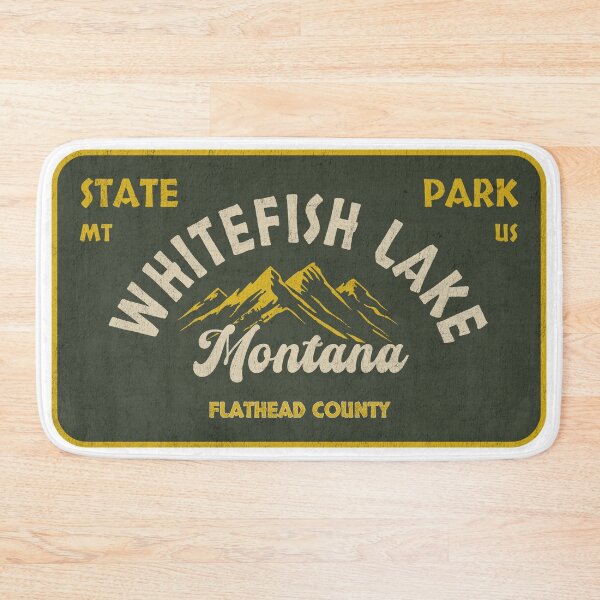 Item preview, Whitefish Lake State Park, Flathead County, Montana, badge design designed and sold by Wanderful-roads.