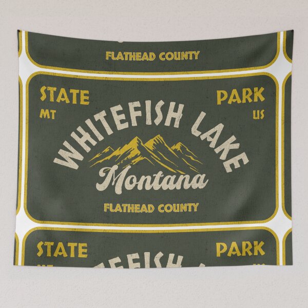Item preview, Whitefish Lake State Park, Flathead County, Montana, badge design designed and sold by Wanderful-roads.