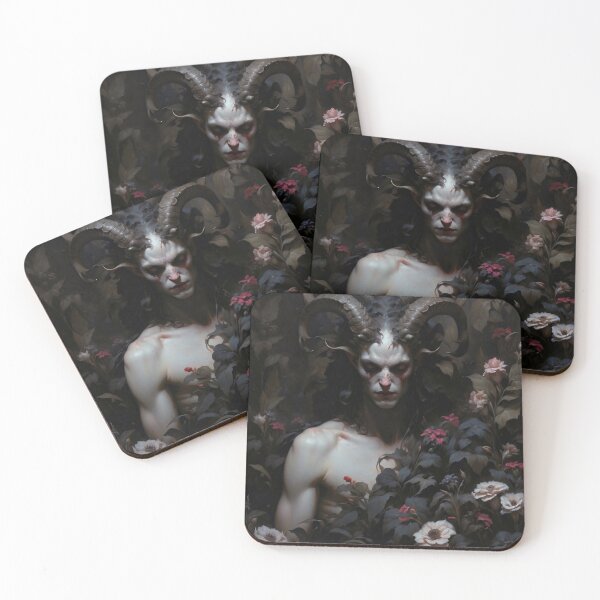 Item preview, Melancholic Satyr with Horns in Dark Garden designed and sold by DarkHolyQueen.