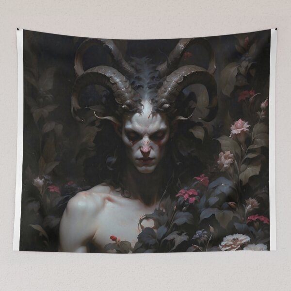 Item preview, Melancholic Satyr with Horns in Dark Garden designed and sold by DarkHolyQueen.