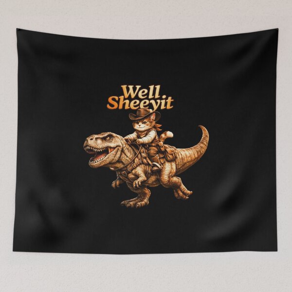 Item preview, Funny Cowboy Cat Western Humor  Well Sheeyit Meme   designed and sold by gear-posters.