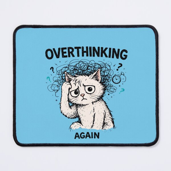 Item preview, Overthinking Again Cat Shirt – Funny Anxiety Cat Meme Tee, Overthinking Humor T-Shirt, Mental Chaos Doodle Cat Design designed and sold by AdicretorDesign.