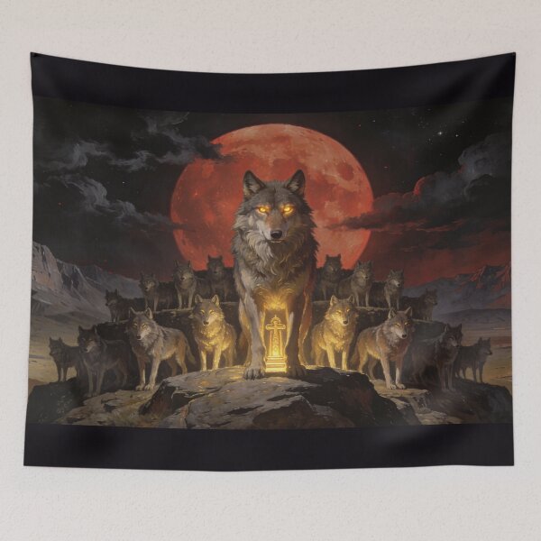 Item preview, Wolf Pack Origin Dark Sacred Armenia Epic Art designed and sold by GeoWhimsy Studio.