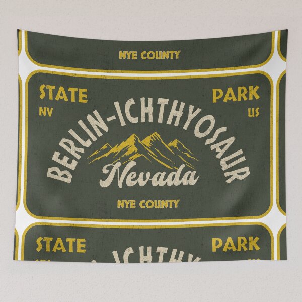 Item preview, Berlin–Ichthyosaur State Park, Nye County, Nevada, badge design designed and sold by Wanderful-roads.