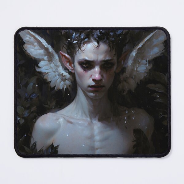 Item preview, Melancholic Young Satyr with Angelic Wings designed and sold by DarkHolyQueen.