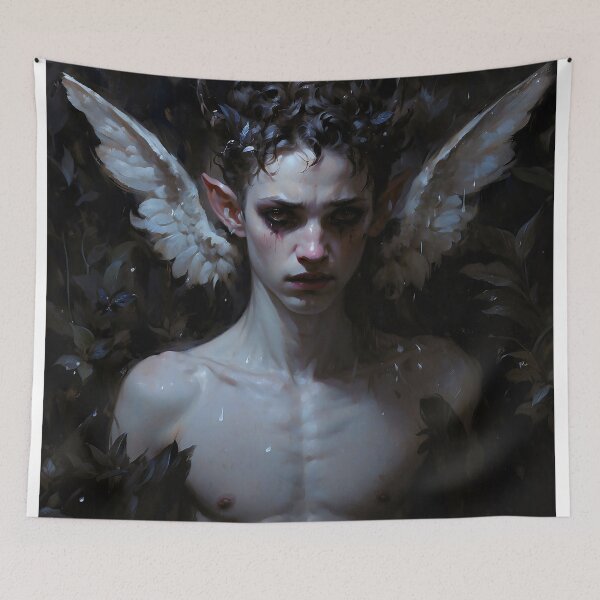 Item preview, Melancholic Young Satyr with Angelic Wings designed and sold by DarkHolyQueen.
