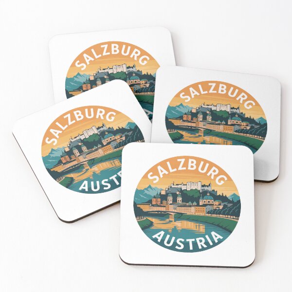 Item preview, Salzburg badge stickers. Austria Travel Design. Vintage Alpine City designed and sold by pod24.