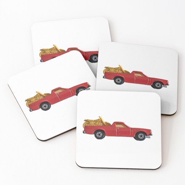 Item preview, Retro Toy Holden Ute 1970s With Dirtbikes - Red/Yellow designed and sold by russellglantz.