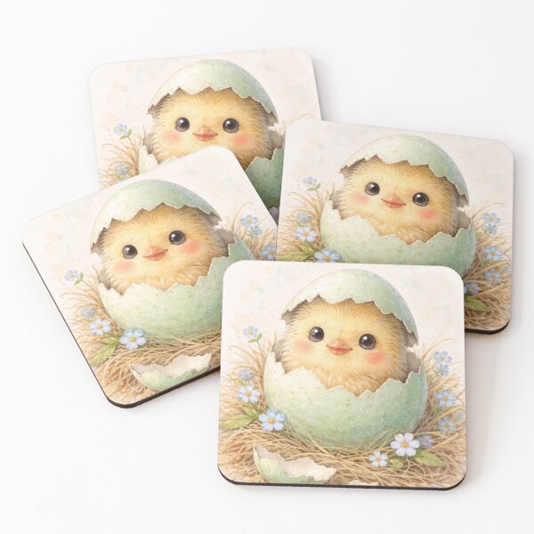 Item preview, Hatching Easter Chick – Cute Baby Chick in Egg Watercolour Art designed and sold by inspired-works.