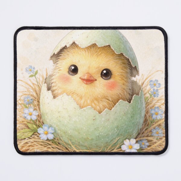 Item preview, Hatching Easter Chick – Cute Baby Chick in Egg Watercolour Art designed and sold by inspired-works.