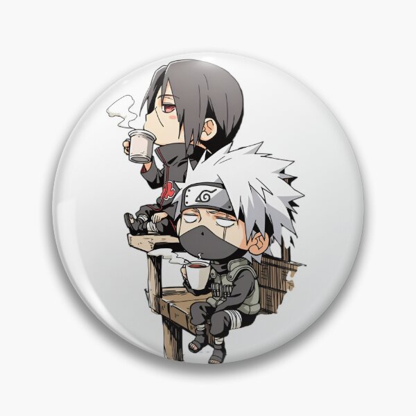 Item preview, Chibi Ninja Coffee Break – Relaxed Anime Style Duo Drinking Tea designed and sold by Dyan4.