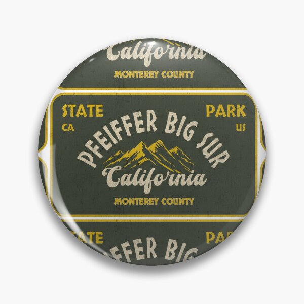Item preview, Pfeiffer Big Sur State Park, Monterey County, California, badge design designed and sold by Wanderful-roads.